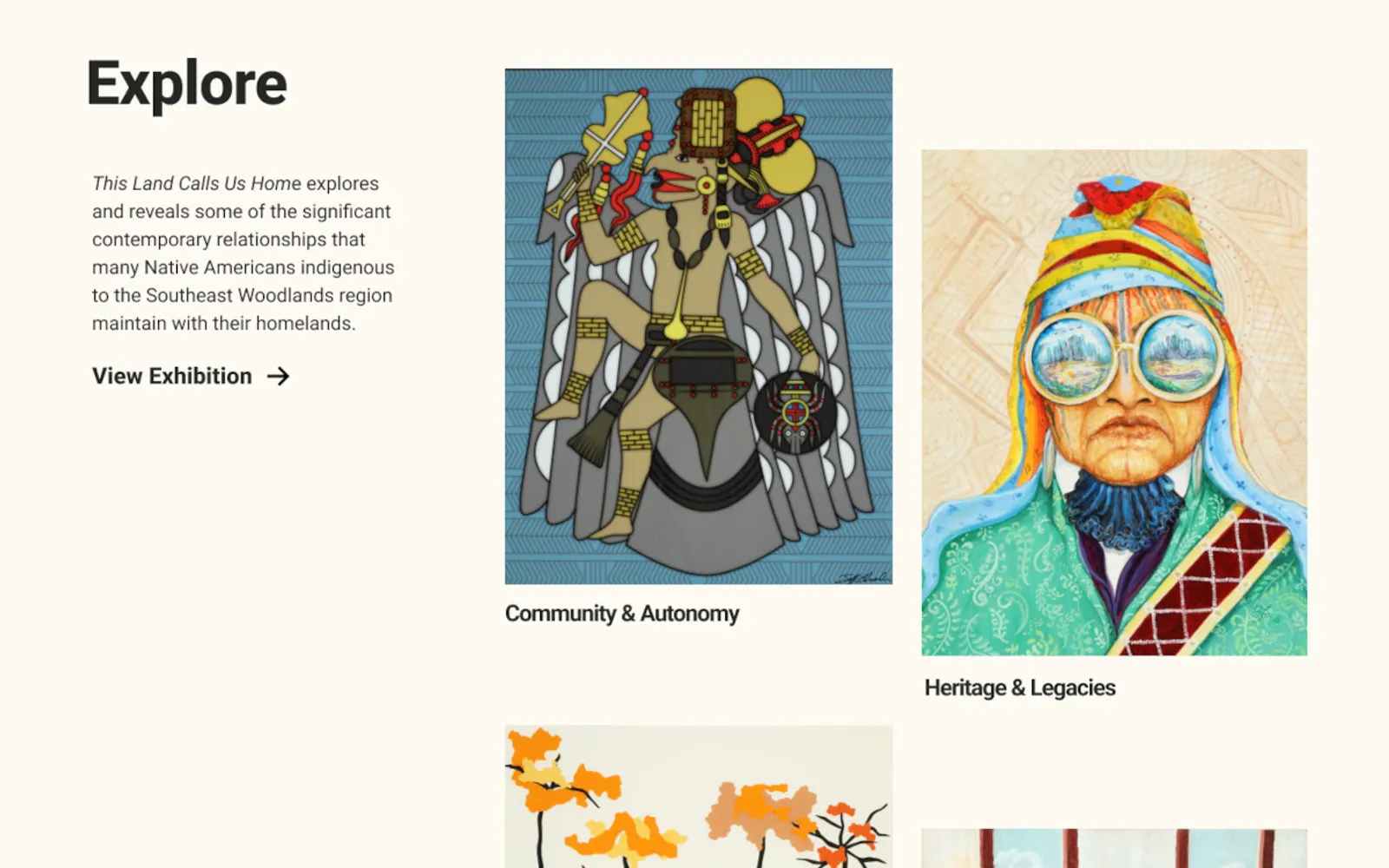 An introduction to the collection beside cards linking to individual works.